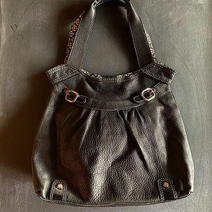 Black leather Fossil Shoulder bag - 90's Vintage